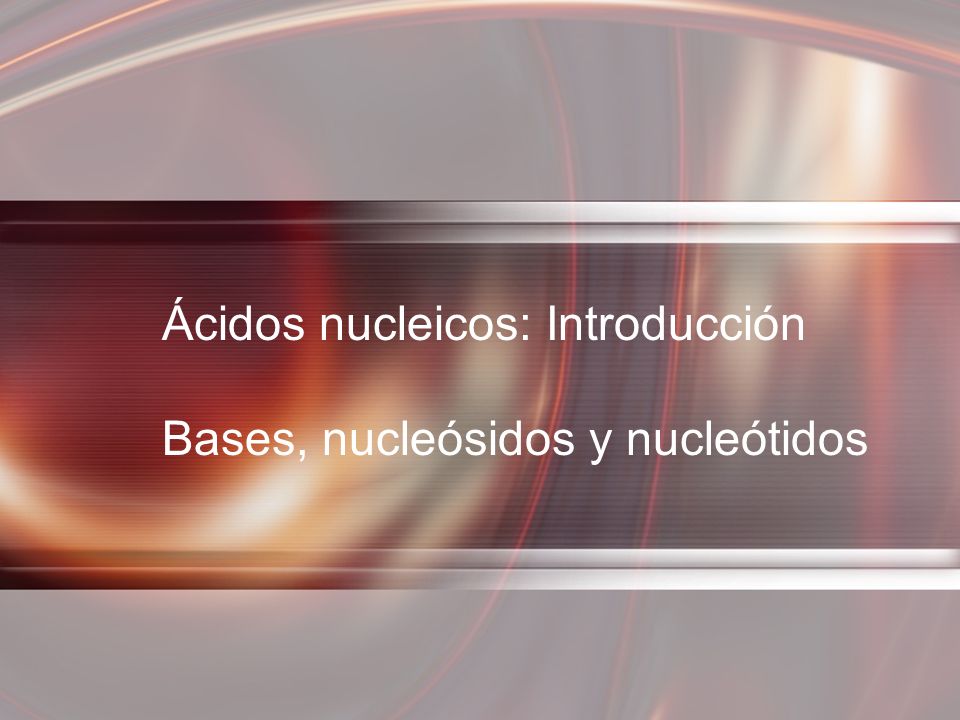 Ácidos nucleicos: Introducción