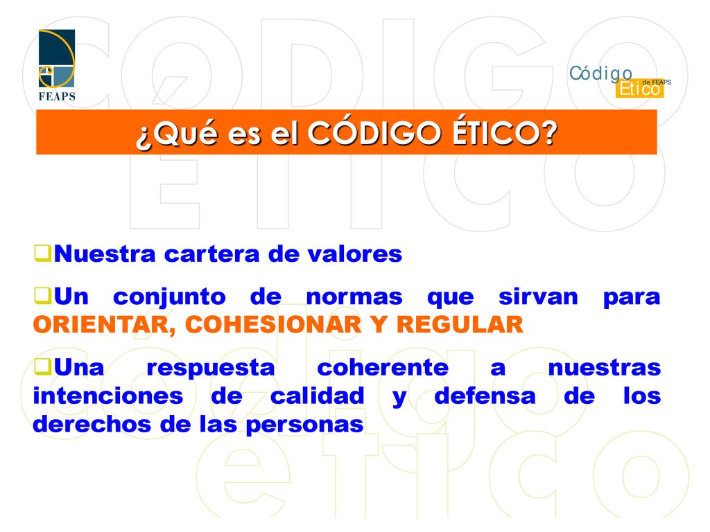 ¿Qué es el CÓDIGO ÉTICO Nuestra cartera de valores