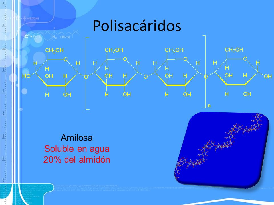 Polisacáridos Amilosa Soluble en agua 20% del almidón