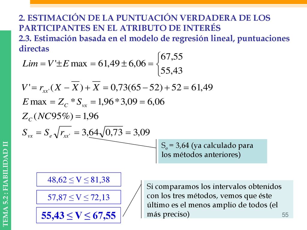 2. ESTIMACIÓN DE LA PUNTUACIÓN VERDADERA DE LOS PARTICIPANTES EN EL ATRIBUTO DE INTERÉS