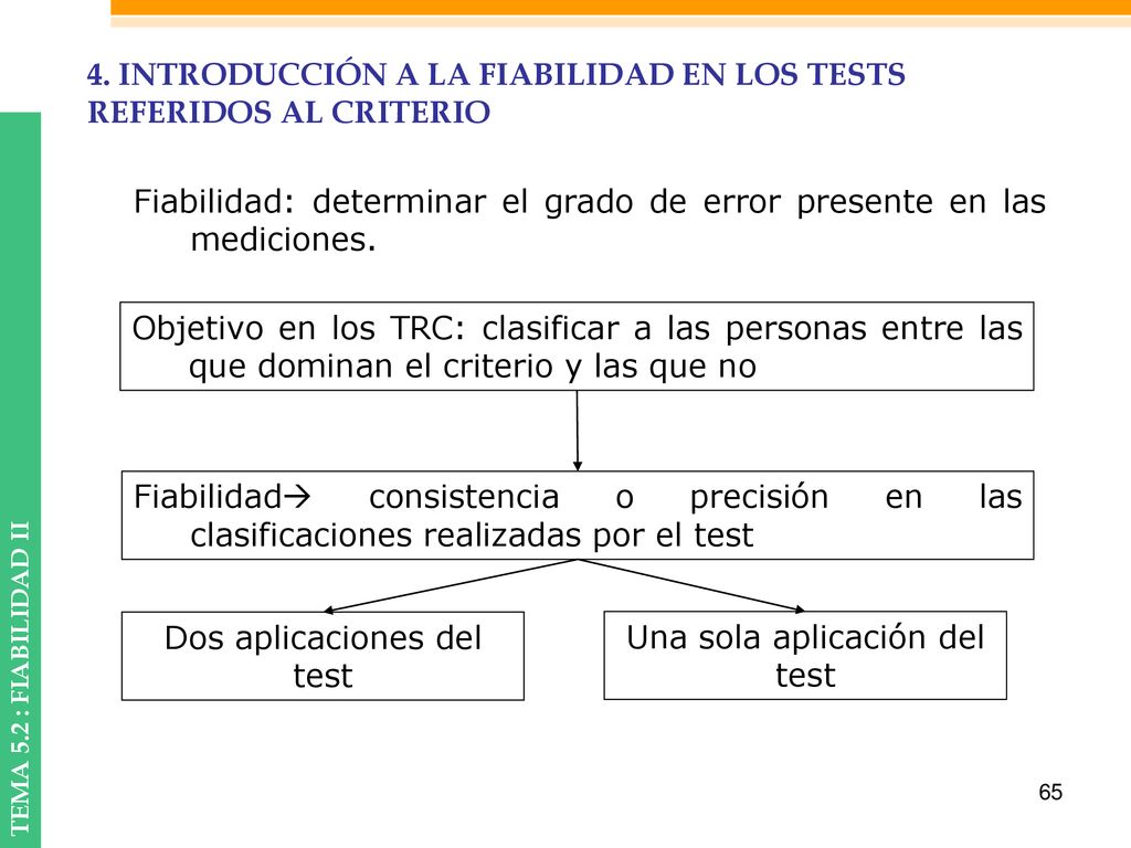 4. INTRODUCCIÓN A LA FIABILIDAD EN LOS TESTS REFERIDOS AL CRITERIO