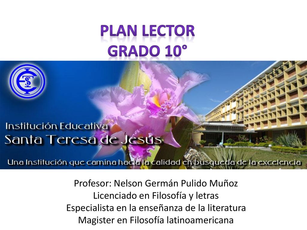 Plan lector Grado 10° Profesor: Nelson Germán Pulido Muñoz