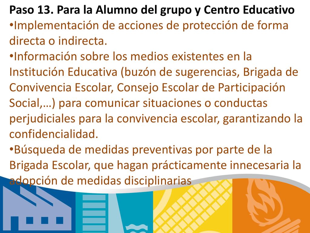 Paso 13. Para la Alumno del grupo y Centro Educativo