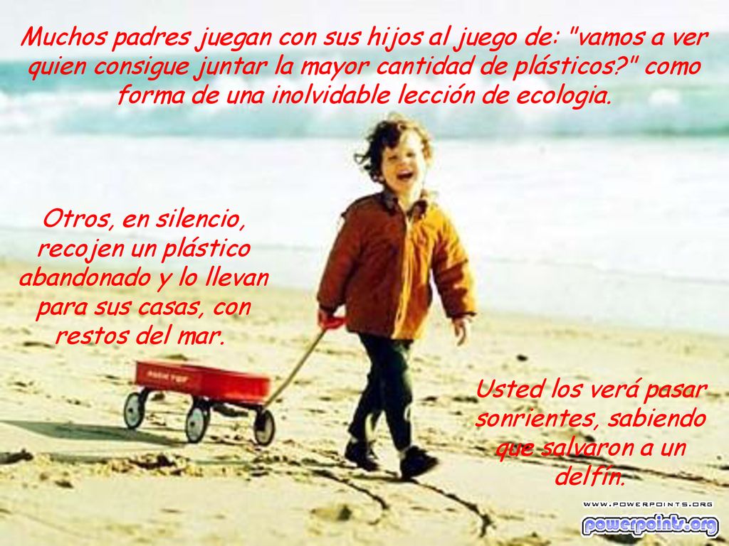 Usted los verá pasar sonrientes, sabiendo que salvaron a un delfín.