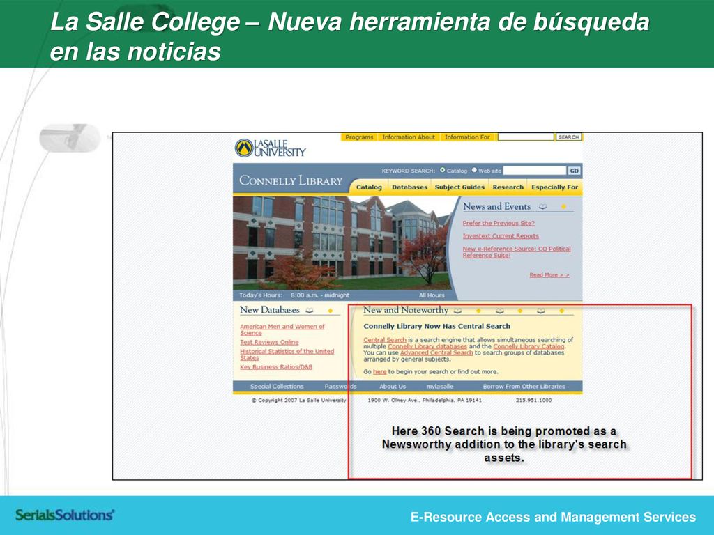 La Salle College – Nueva herramienta de búsqueda en las noticias