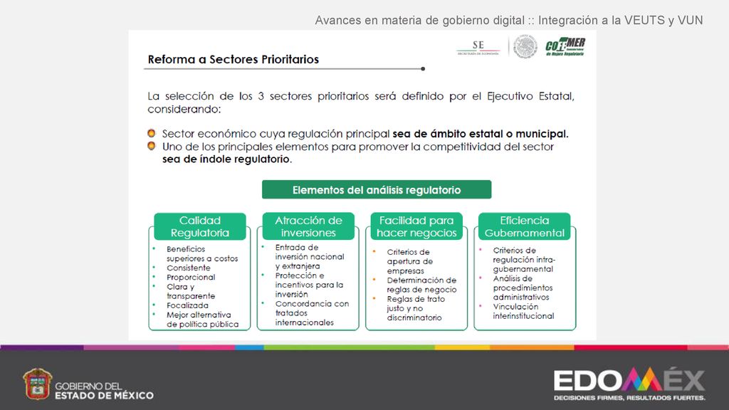 Avances en materia de gobierno digital :: Integración a la VEUTS y VUN