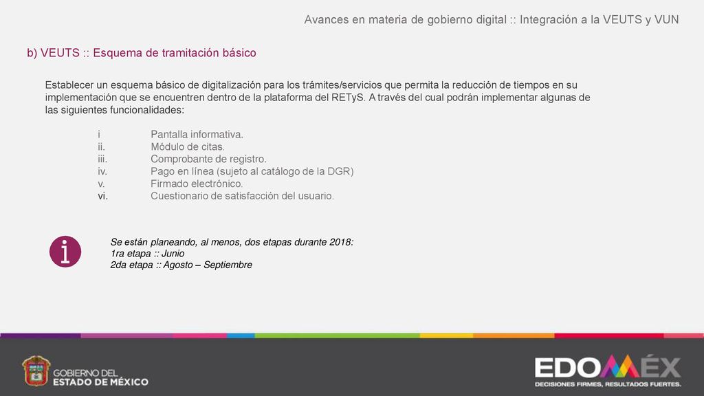 Avances en materia de gobierno digital :: Integración a la VEUTS y VUN