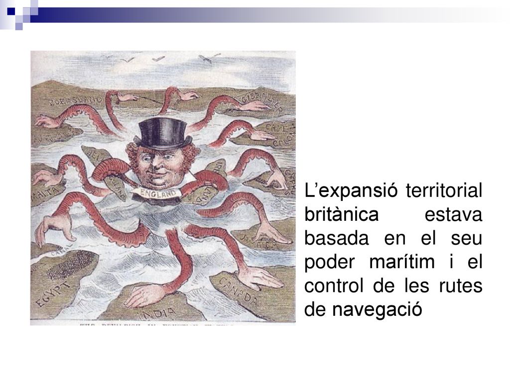 L’expansió territorial britànica estava basada en el seu poder marítim i el control de les rutes de navegació