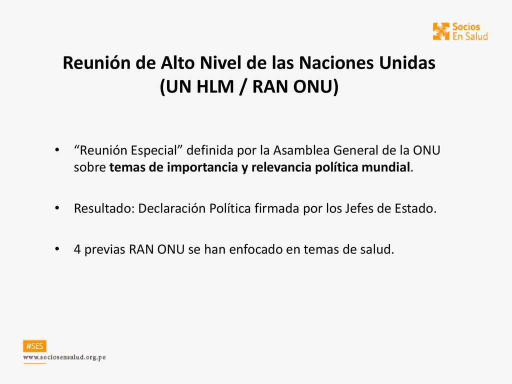 Reunión de Alto Nivel de las Naciones Unidas (UN HLM / RAN ONU)