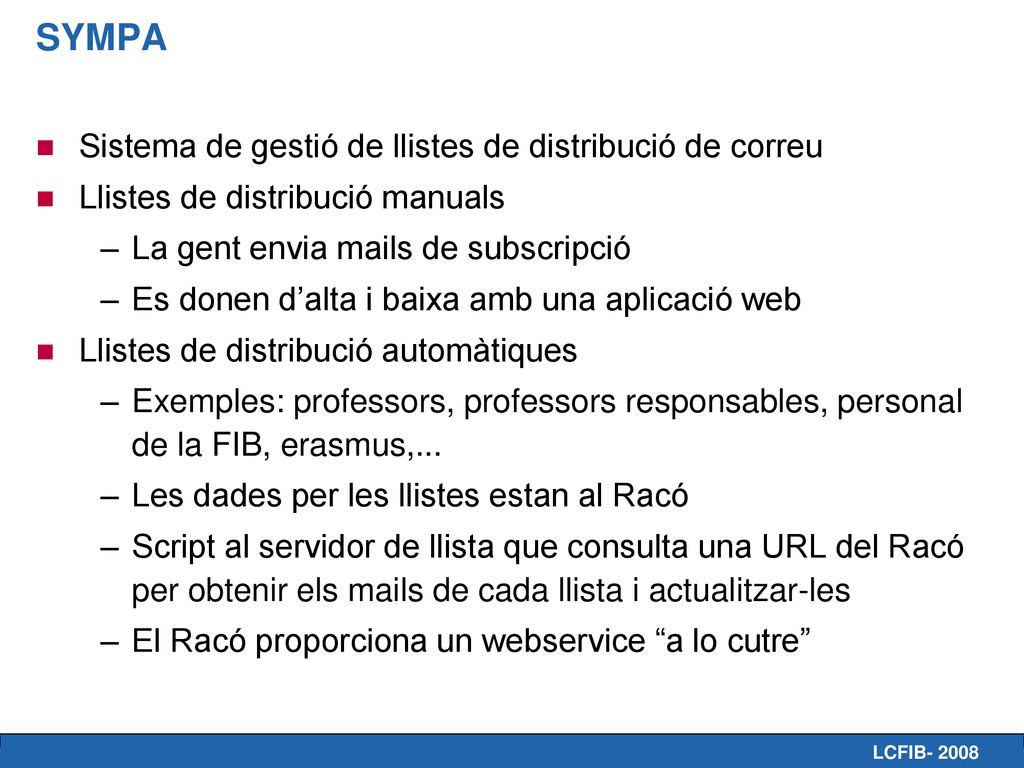SYMPA Sistema de gestió de llistes de distribució de correu