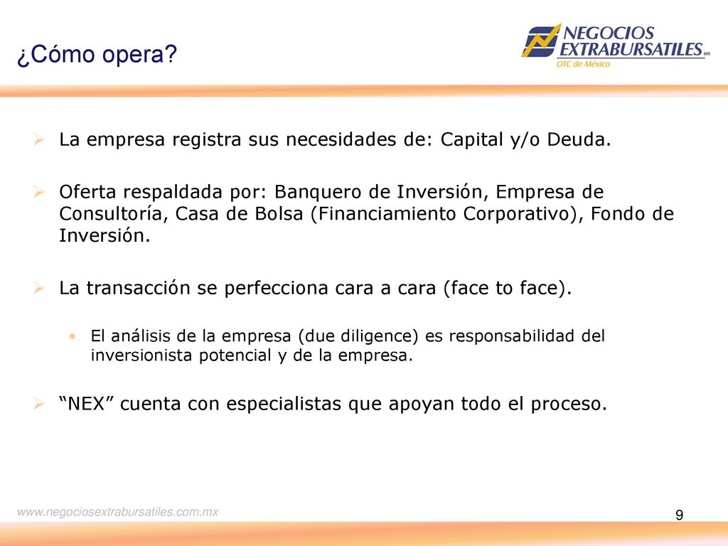 ¿Cómo opera La empresa registra sus necesidades de: Capital y/o Deuda.