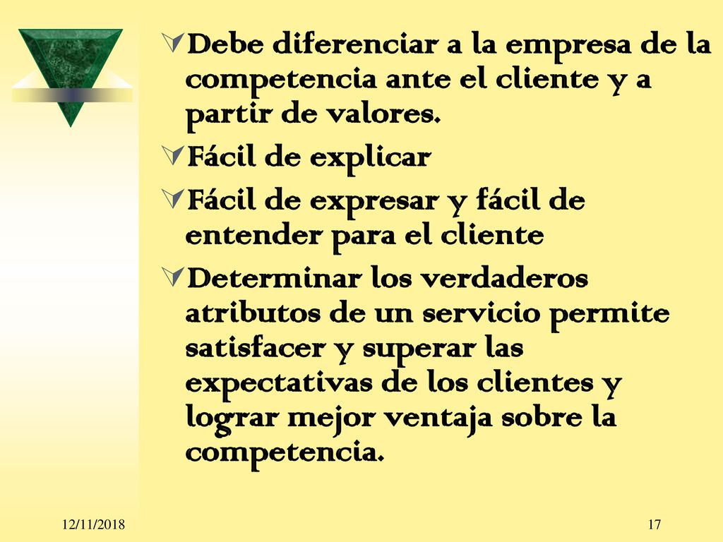 Fácil de expresar y fácil de entender para el cliente