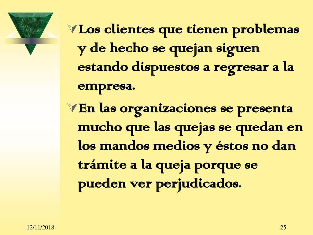 Los clientes que tienen problemas y de hecho se quejan siguen estando dispuestos a regresar a la empresa.