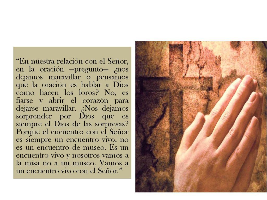 En nuestra relación con el Señor, en la oración —pregunto— ¿nos dejamos maravillar o pensamos que la oración es hablar a Dios como hacen los loros.