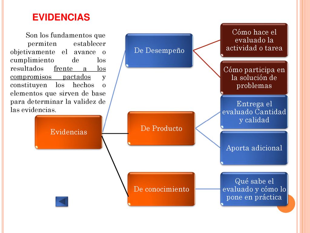 EVIDENCIAS Cómo hace el evaluado la actividad o tarea De Desempeño