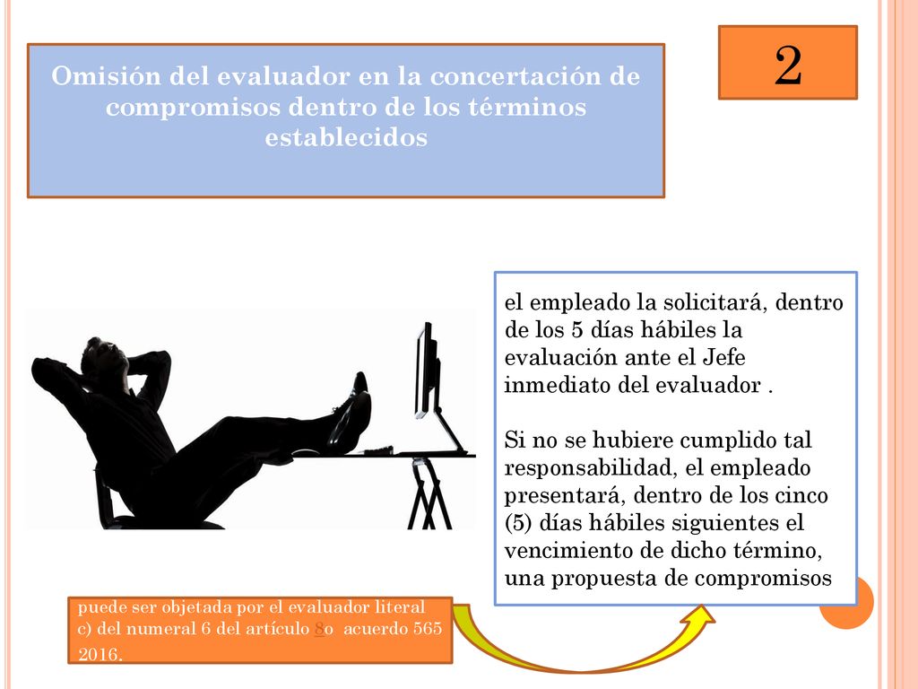 2 Omisión del evaluador en la concertación de compromisos dentro de los términos establecidos.