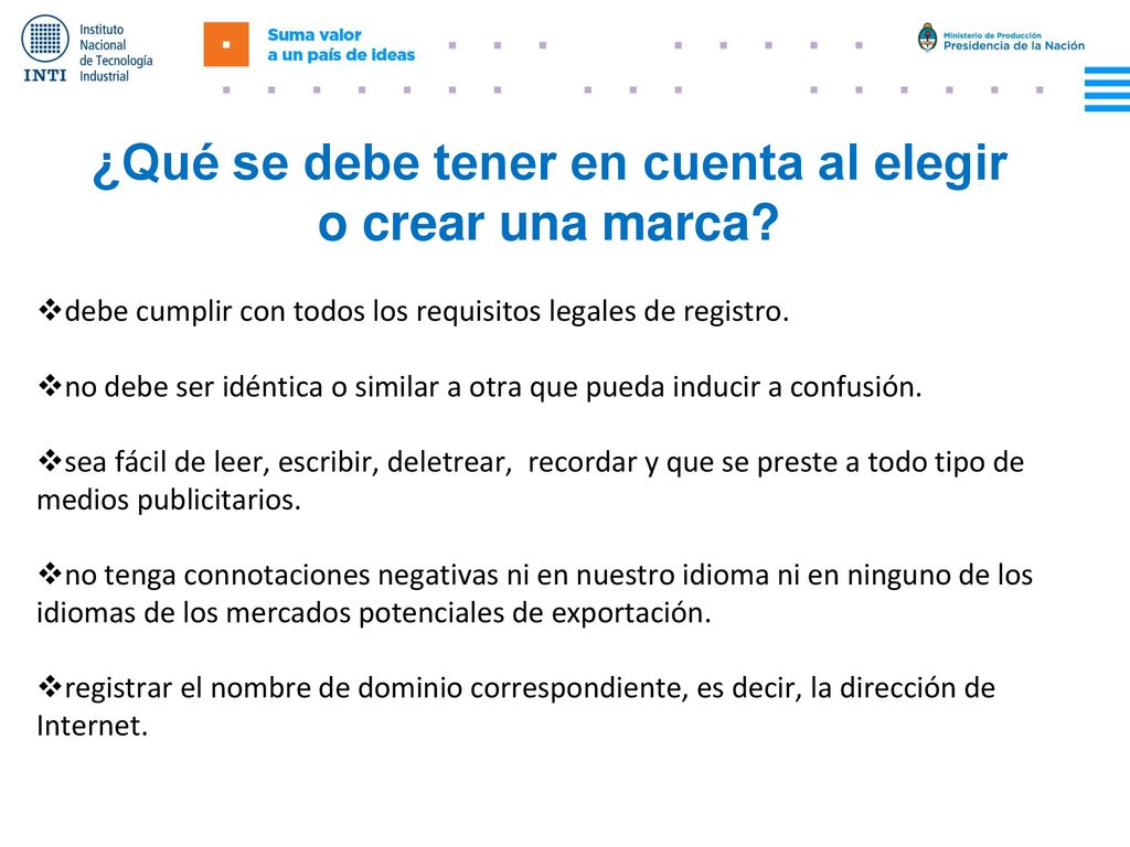 ¿Qué se debe tener en cuenta al elegir o crear una marca