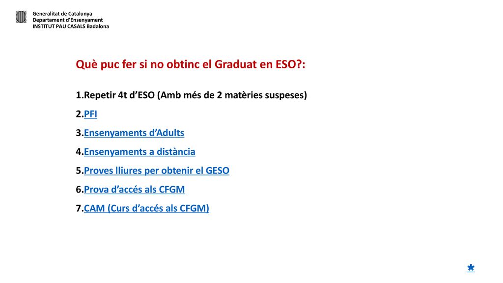 Què puc fer si no obtinc el Graduat en ESO :