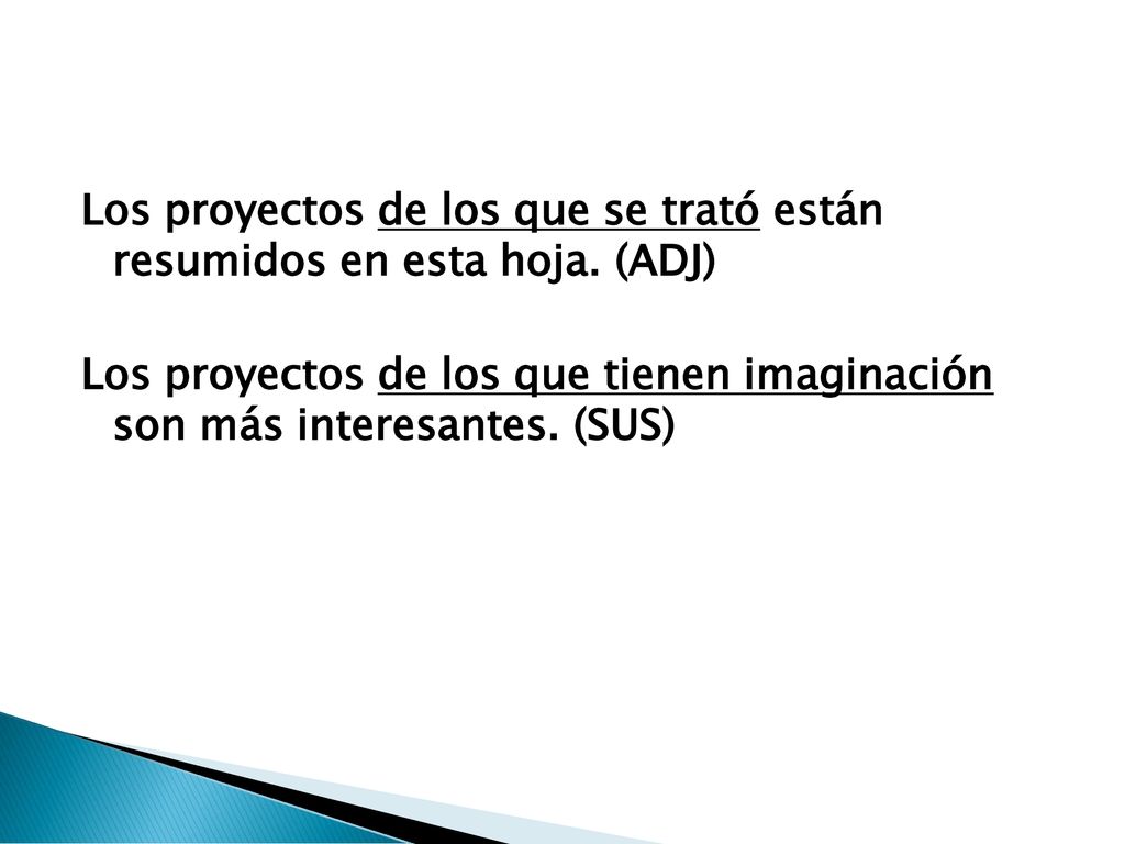Los proyectos de los que se trató están resumidos en esta hoja