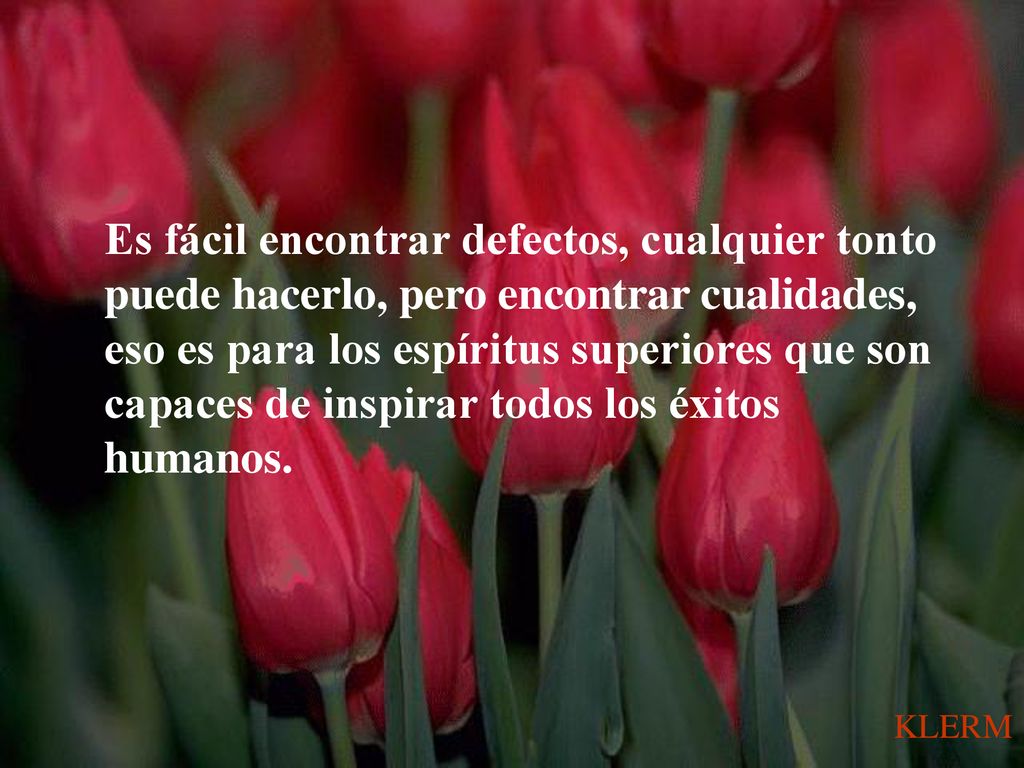 Es fácil encontrar defectos, cualquier tonto puede hacerlo, pero encontrar cualidades, eso es para los espíritus superiores que son capaces de inspirar todos los éxitos humanos.