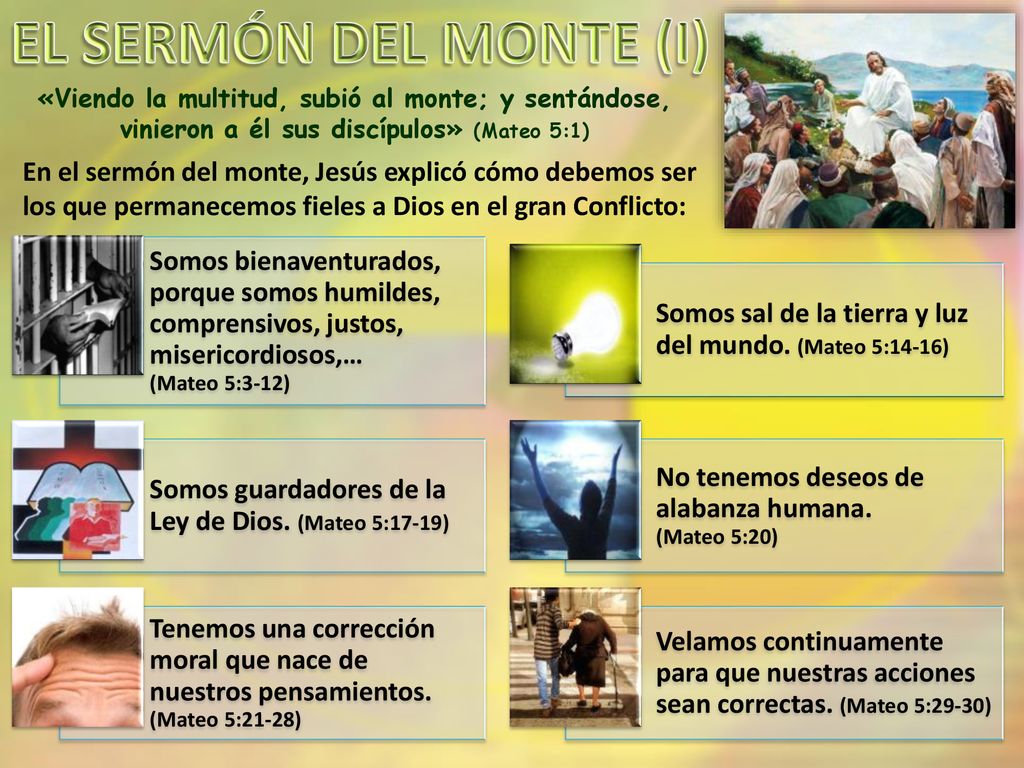 EL SERMÓN DEL MONTE (I) «Viendo la multitud, subió al monte; y sentándose, vinieron a él sus discípulos» (Mateo 5:1)