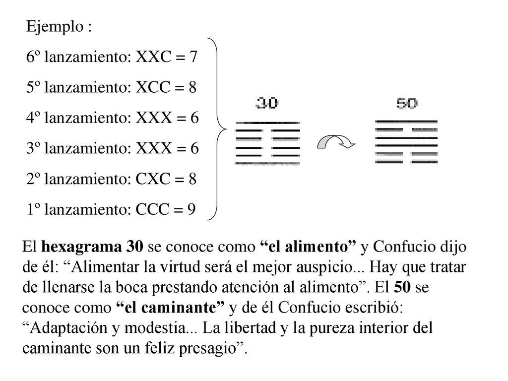 Ejemplo : 6º lanzamiento: XXC = 7. 5º lanzamiento: XCC = 8. 4º lanzamiento: XXX = 6. 3º lanzamiento: XXX = 6.
