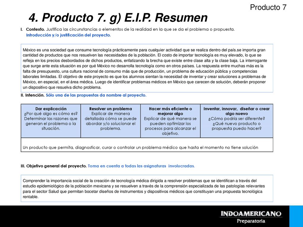 4. Producto 7. g) E.I.P. Resumen