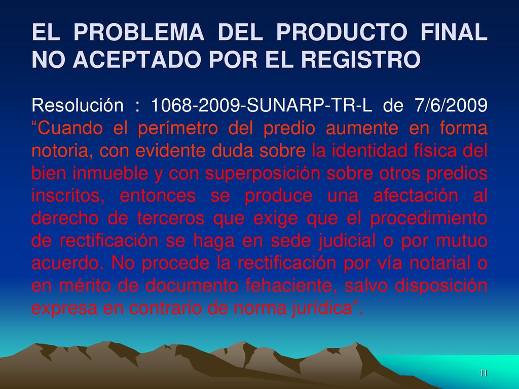 EL PROBLEMA DEL PRODUCTO FINAL NO ACEPTADO POR EL REGISTRO
