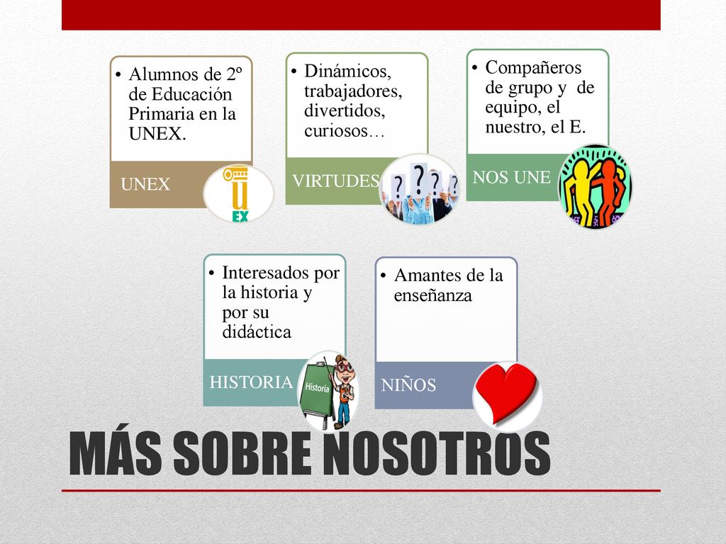 MÁS SOBRE NOSOTROS Compañeros de grupo y de equipo, el nuestro, el E.