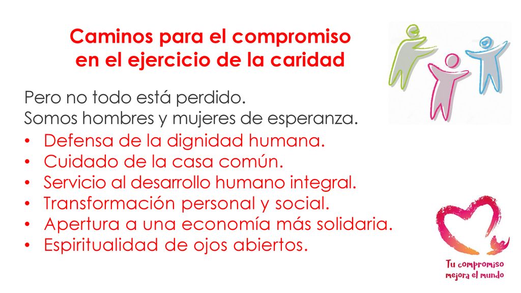 Caminos para el compromiso en el ejercicio de la caridad