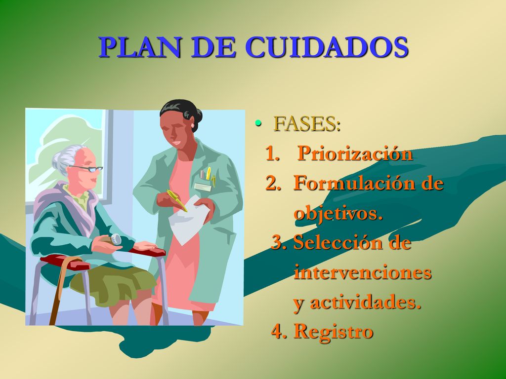 PLAN DE CUIDADOS FASES: 1. Priorización 2. Formulación de objetivos.