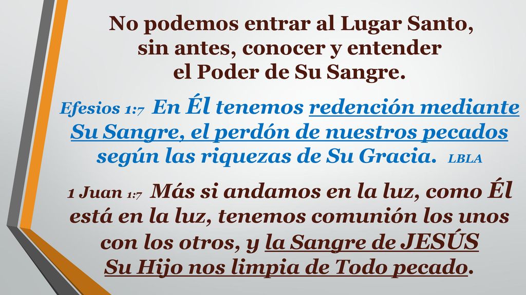 No podemos entrar al Lugar Santo, sin antes, conocer y entender el Poder de Su Sangre.