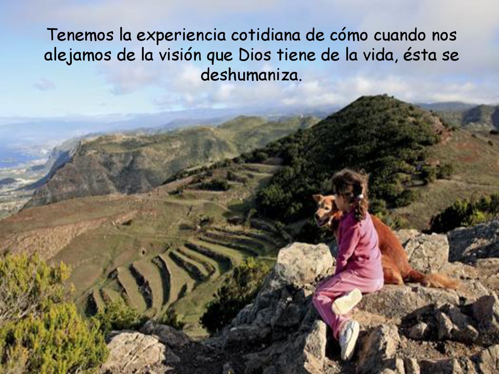 Tenemos la experiencia cotidiana de cómo cuando nos alejamos de la visión que Dios tiene de la vida, ésta se deshumaniza.