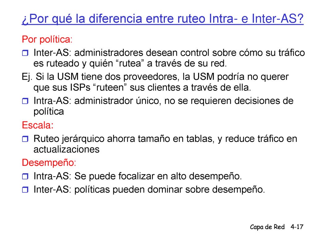¿Por qué la diferencia entre ruteo Intra- e Inter-AS