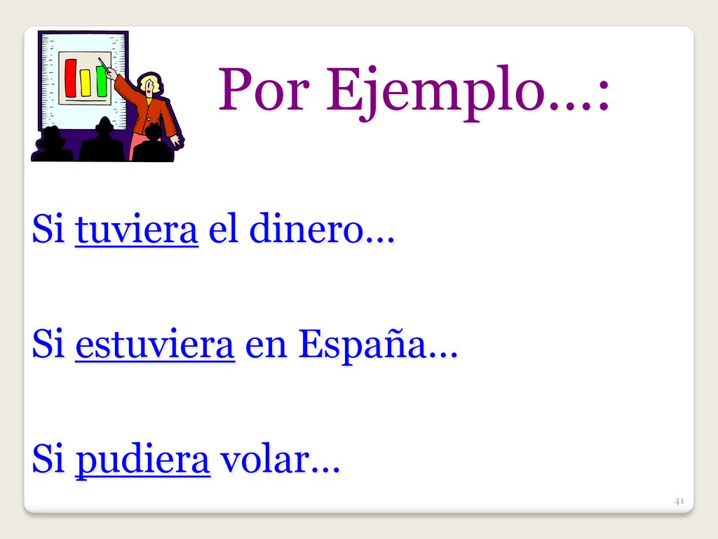 Por Ejemplo…: Si tuviera el dinero… Si estuviera en España…