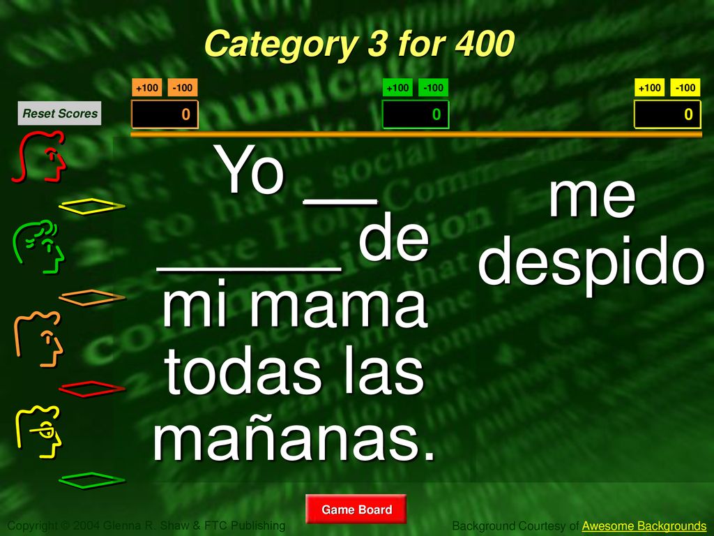 Yo __ _____ de mi mama todas las mañanas.