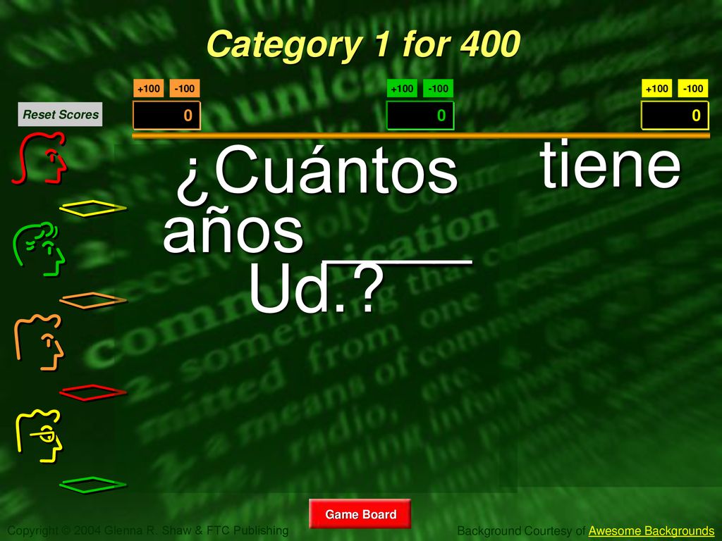 Category 1 for 400 tiene ¿Cuántos años ____ Ud.