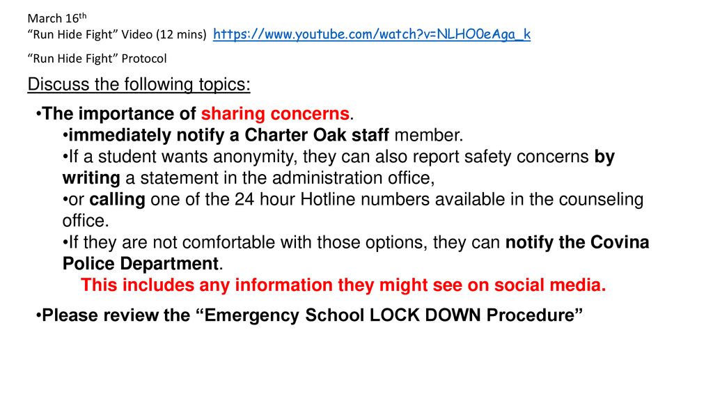 Discuss the following topics: The importance of sharing concerns.