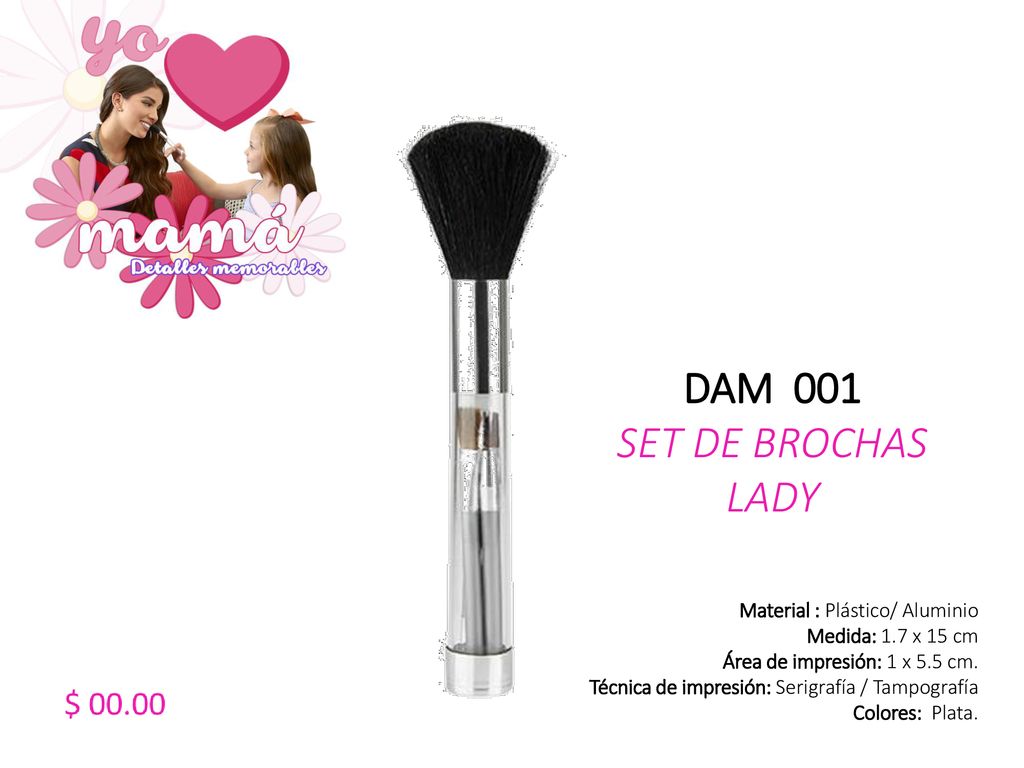 DAM 001 SET DE BROCHAS LADY Material : Plástico/ Aluminio