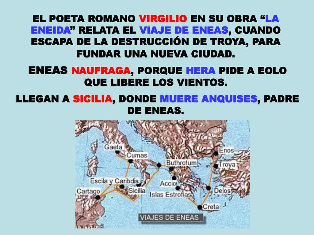 ENEAS NAUFRAGA, PORQUE HERA PIDE A EOLO QUE LIBERE LOS VIENTOS.