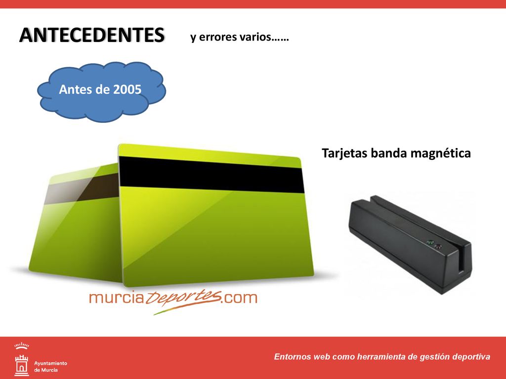 ANTECEDENTES Antes de 2005 Tarjetas banda magnética y errores varios……
