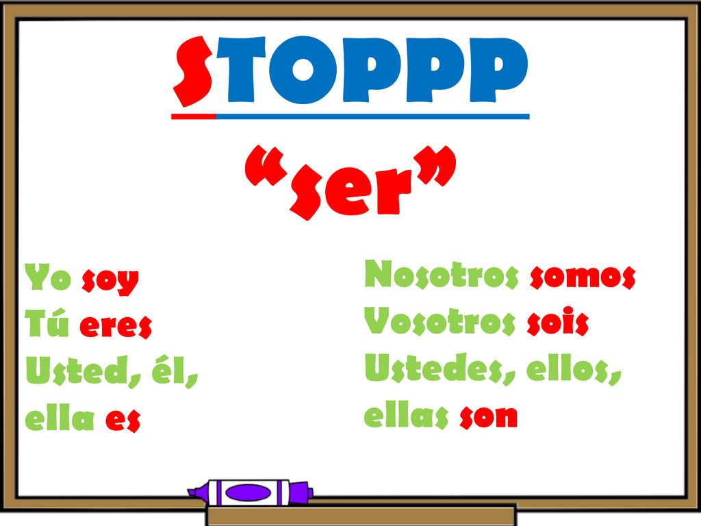 STOPPP ser Nosotros somos Yo soy Vosotros sois Tú eres