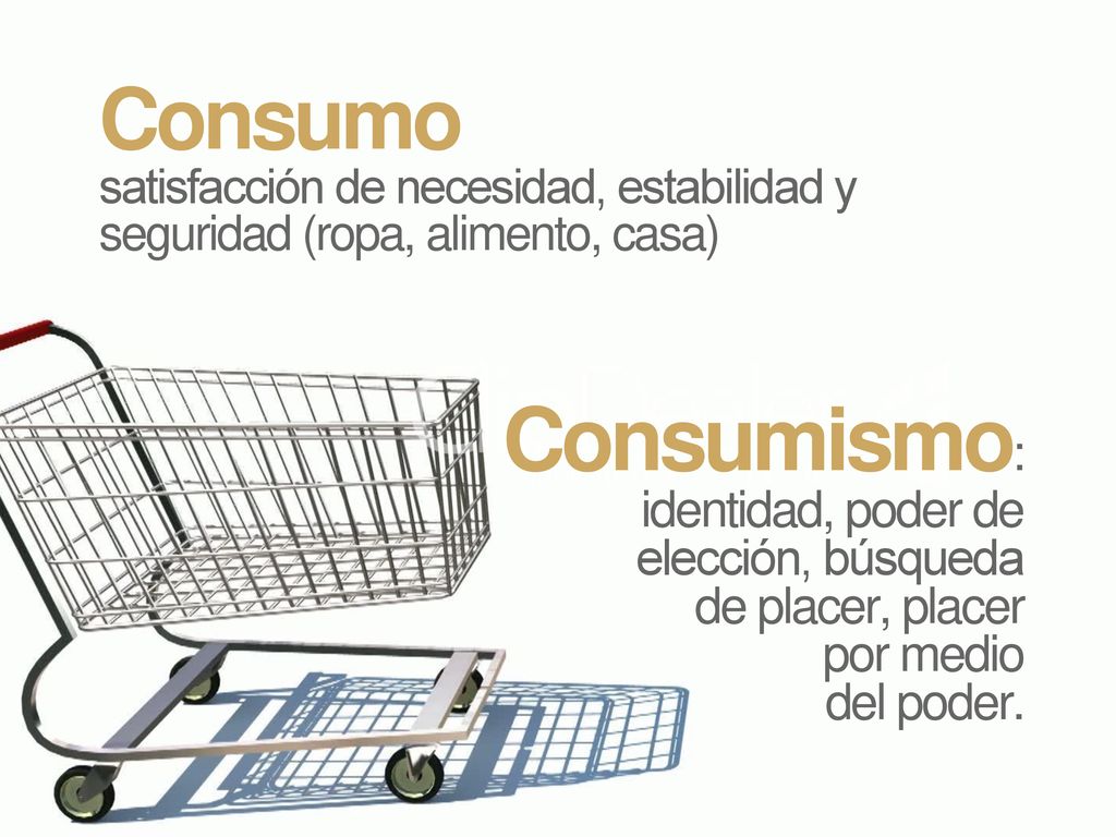 Consumo satisfacción de necesidad, estabilidad y seguridad (ropa, alimento, casa)