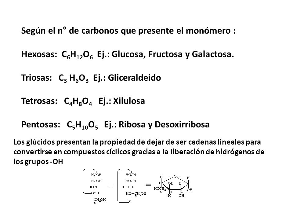 Según el n° de carbonos que presente el monómero :