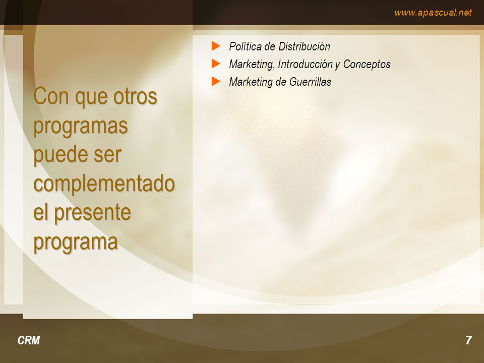 Con que otros programas puede ser complementado el presente programa