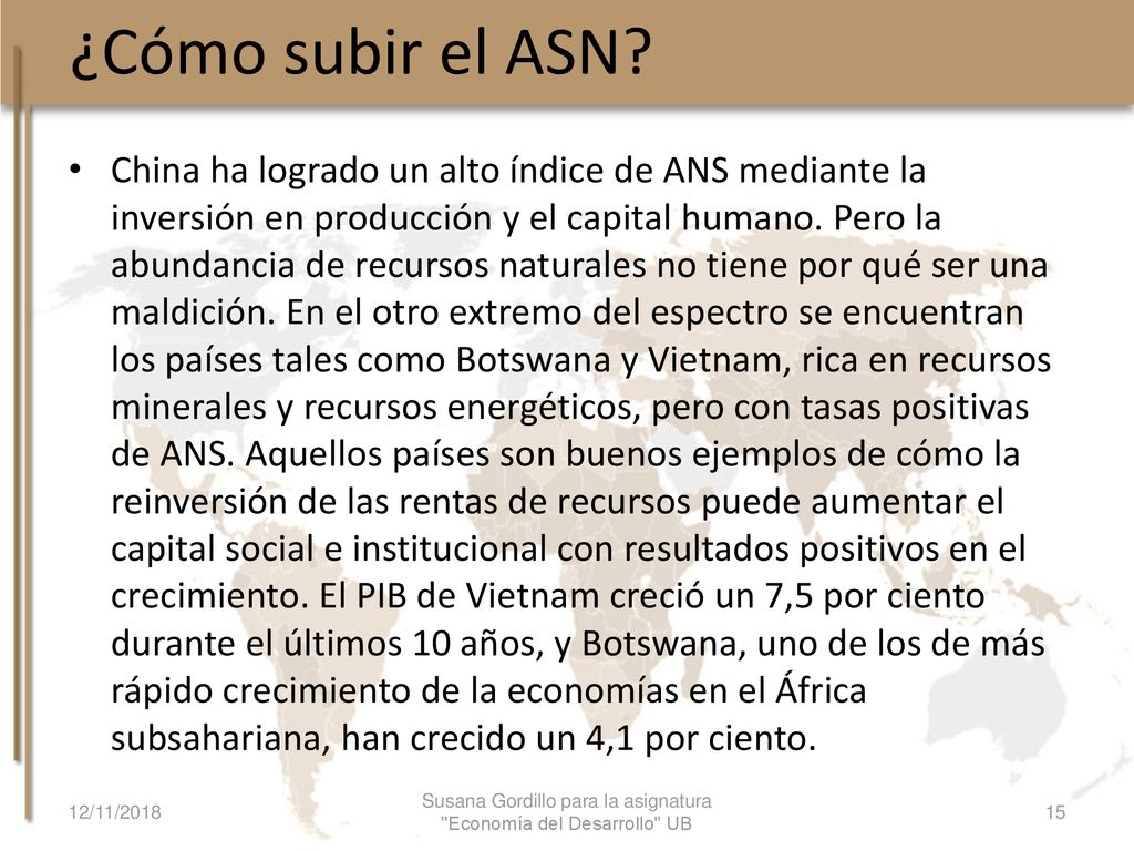 Susana Gordillo para la asignatura Economía del Desarrollo UB