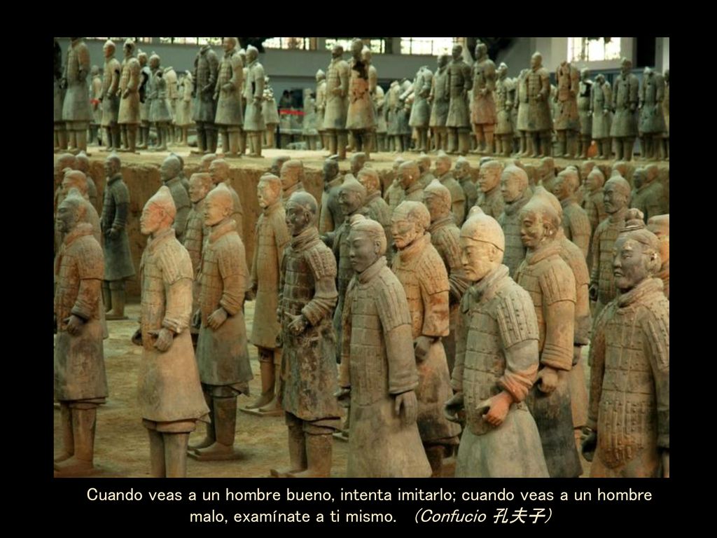 Cuando veas a un hombre bueno, intenta imitarlo; cuando veas a un hombre malo, examínate a ti mismo.