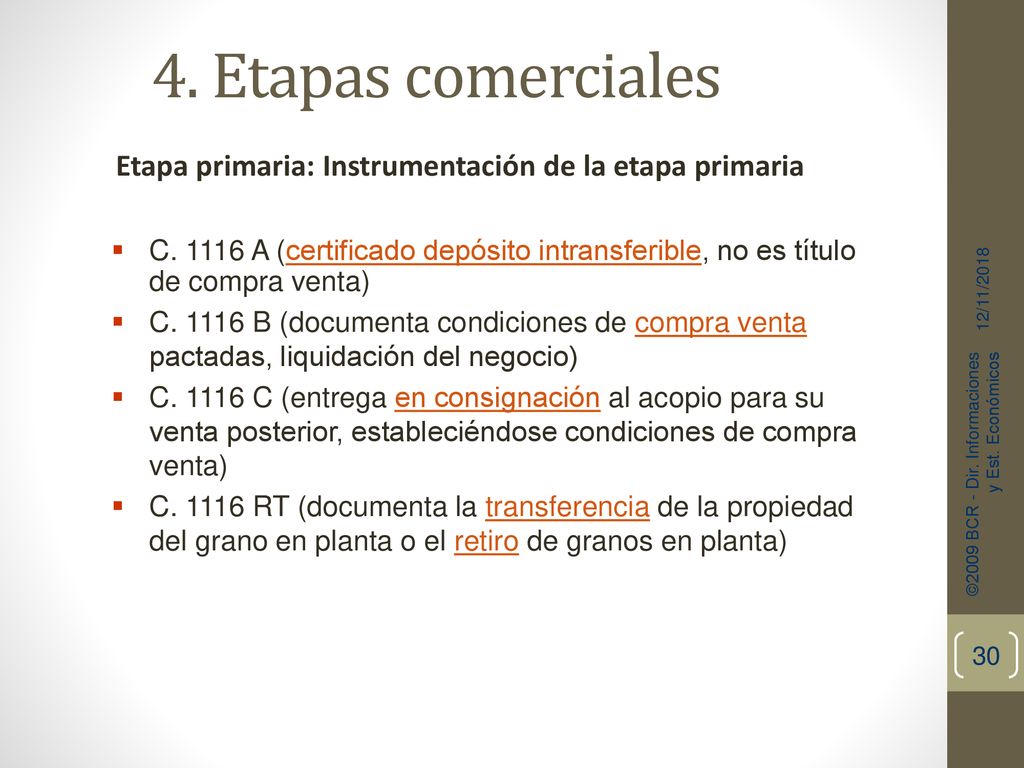 4. Etapas comerciales Etapa primaria: Instrumentación de la etapa primaria. 12/11/2018.