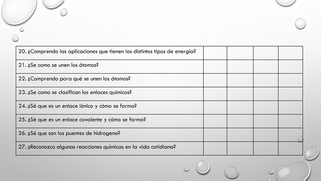 20. ¿Comprendo las aplicaciones que tienen los distintos tipos de energía