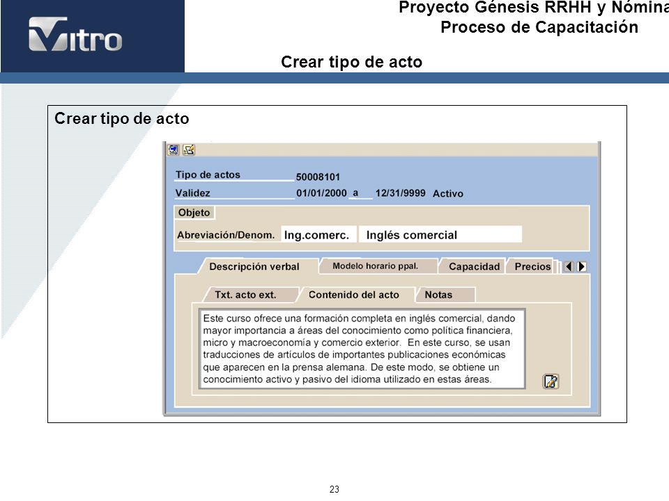Crear tipo de acto Crear tipo de acto
